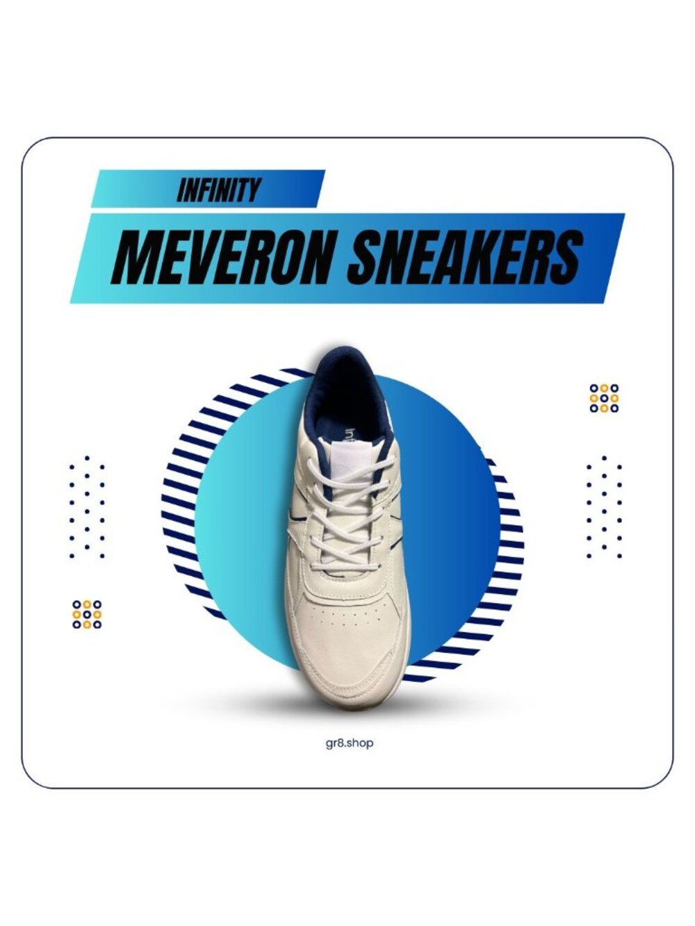 Infinity Meveron Sneakers White Blue Mens Size 10 Lightweight Comfortable Casual